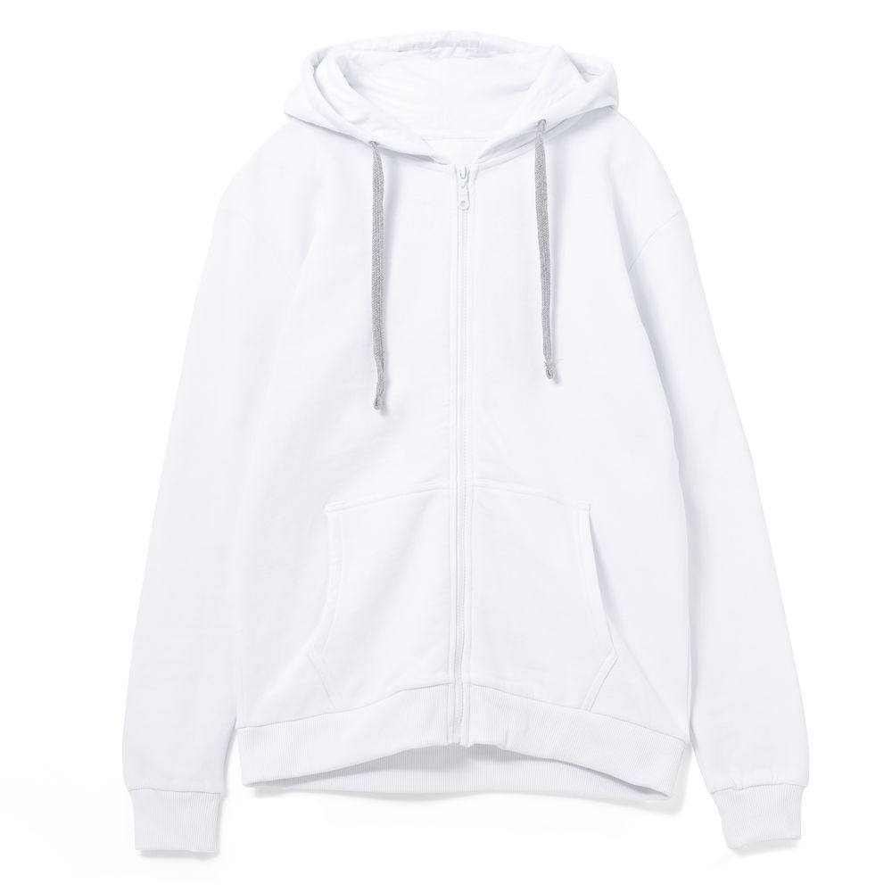 Толстовка на молнии с капюшоном Unit Siverga, белая-0
