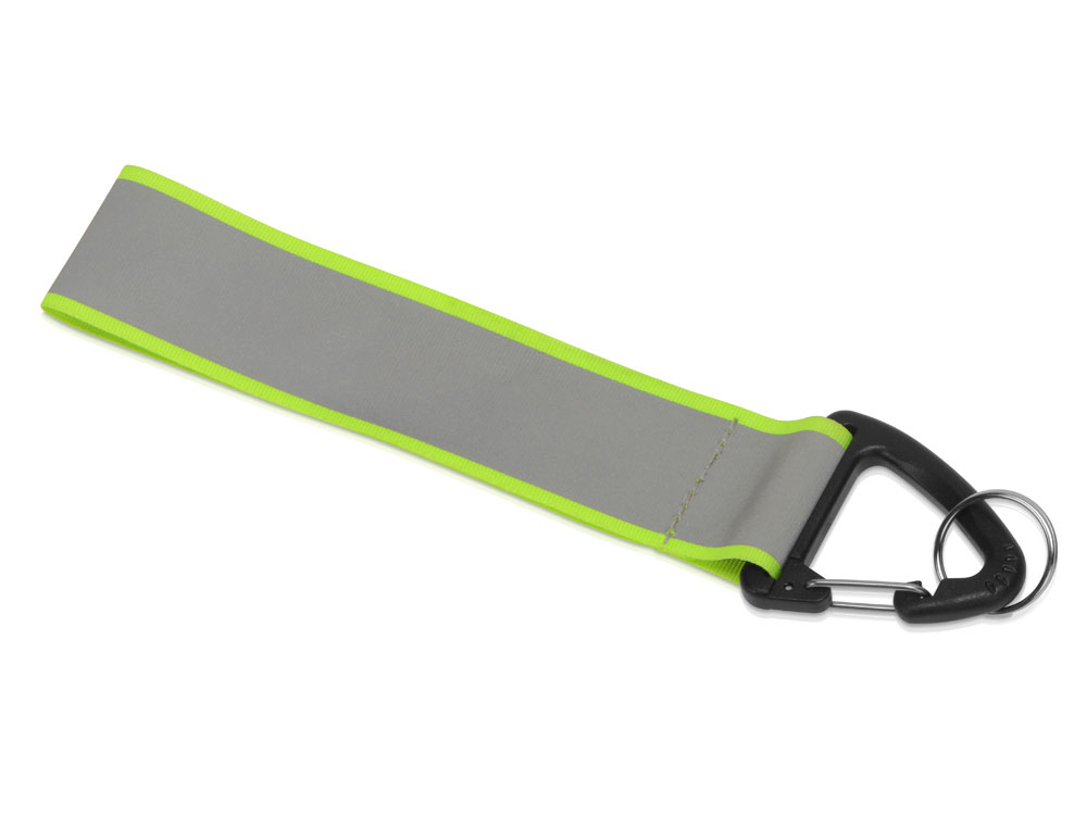 Светоотражающий брелок Reflector, серебристый/неоновый зеленый-0