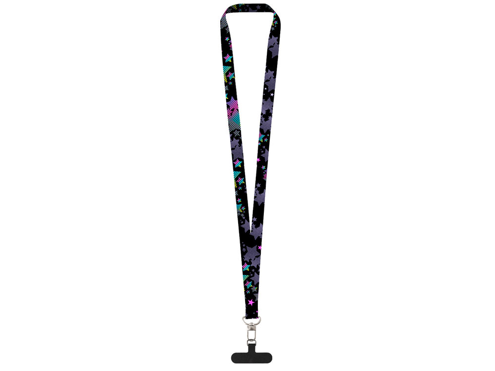 Ланъярд 2,5 см под сублимацию с трендовым карабином и узким держателем для телефона из ПЭ-2