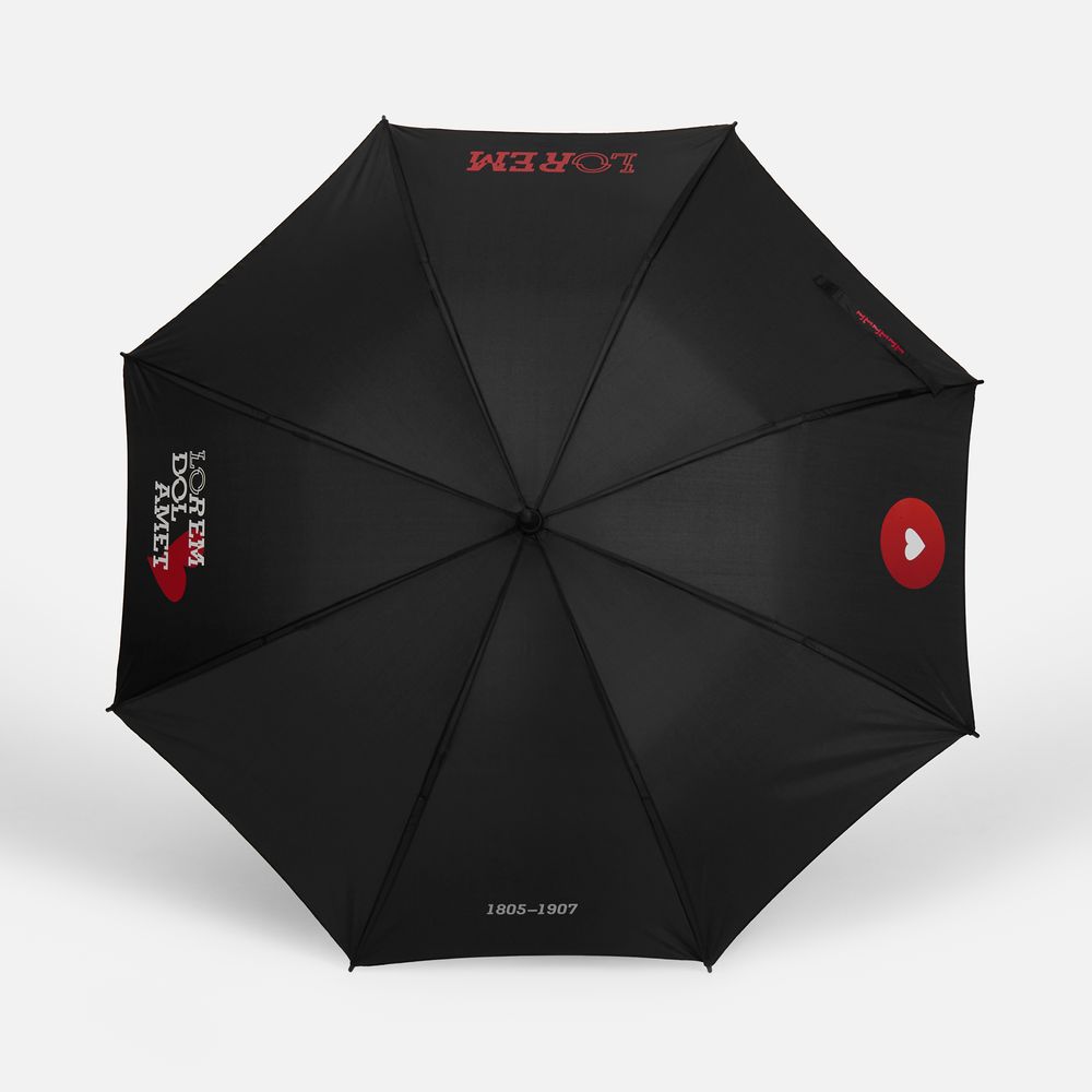 Зонт-трость Hidecolor с цветными спицами, черный с красным-6