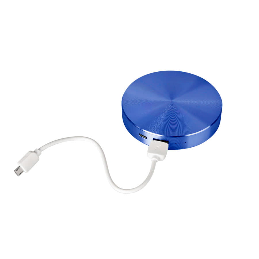 Универсальный аккумулятор "UFO" (6000mAh) в подарочной коробке,синий, 8,6х1,5 см,металл, синий-4