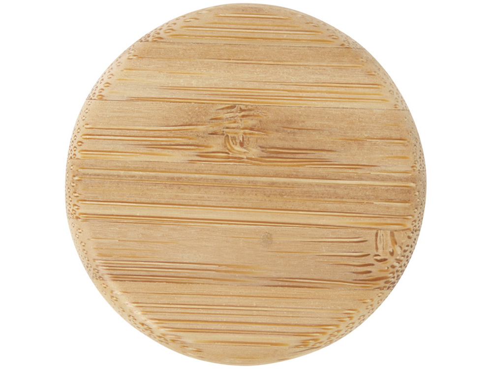 Lume бутылка из матового содово-известкового стекла объемом 500 мл с бамбуковой крышкой - Белый-3