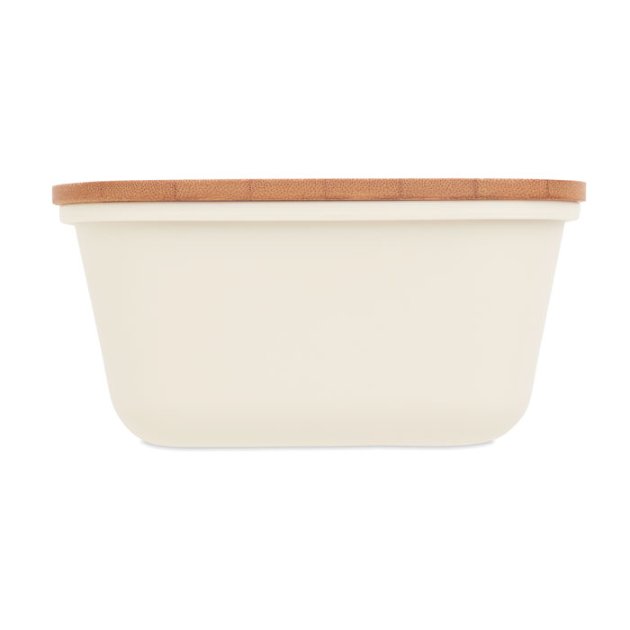 Ланч бокс с бамбуковой крышкой, бежевый-3