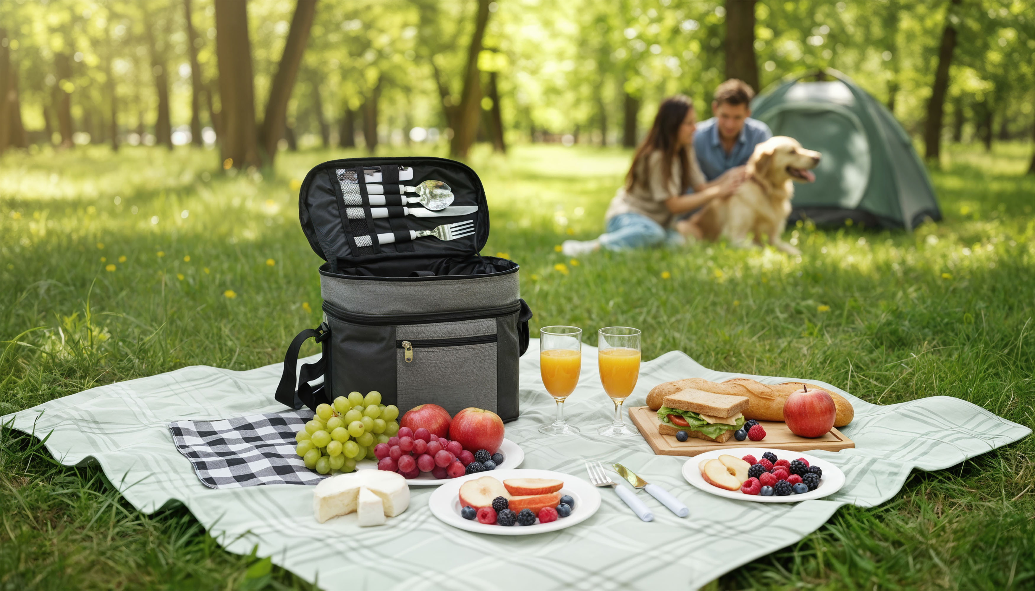 Набор для пикника "Шотландия" на 2 персоны с холодильным отделением-5