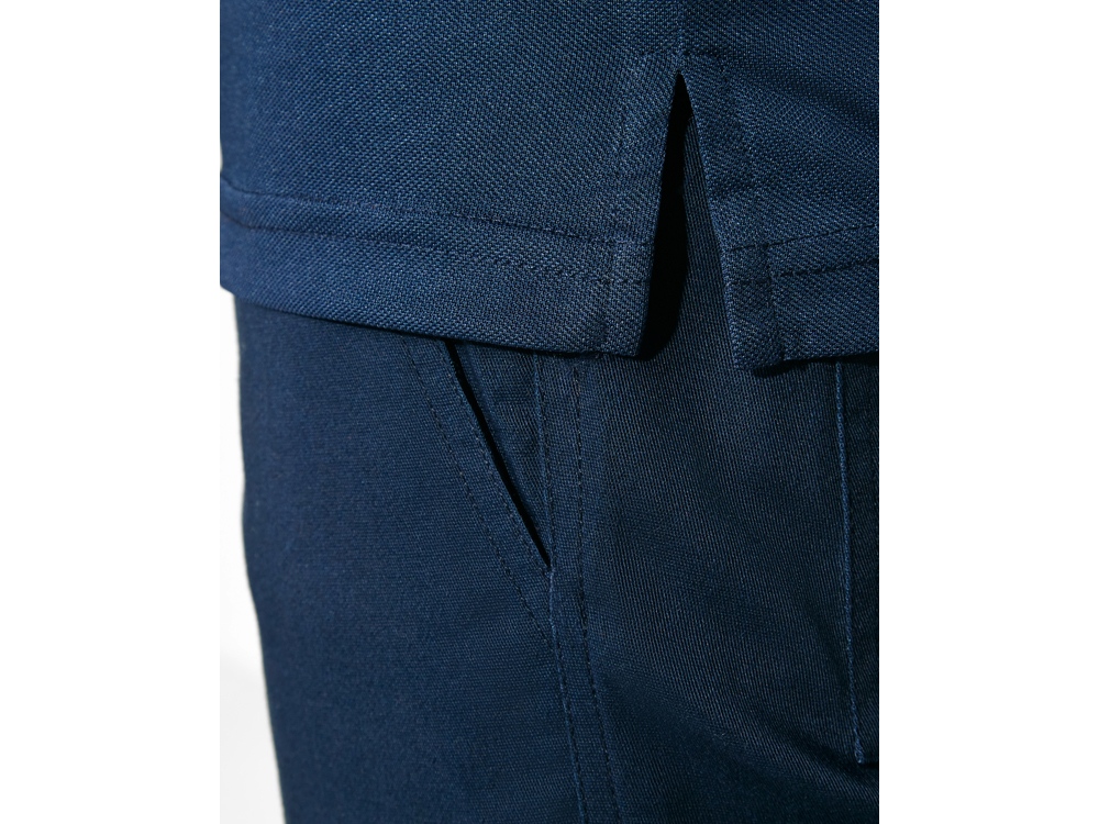 Поло Polaris мужское c длинным рукавом, нэйви/неоновый оранжевый-8