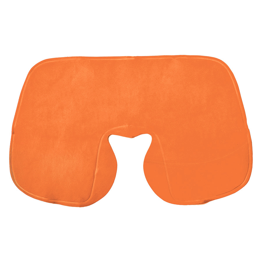 Подушка  надувная дорожная WAY в футляре; оранжевый; 43,5х27,5 см; твил, оранжевый-1