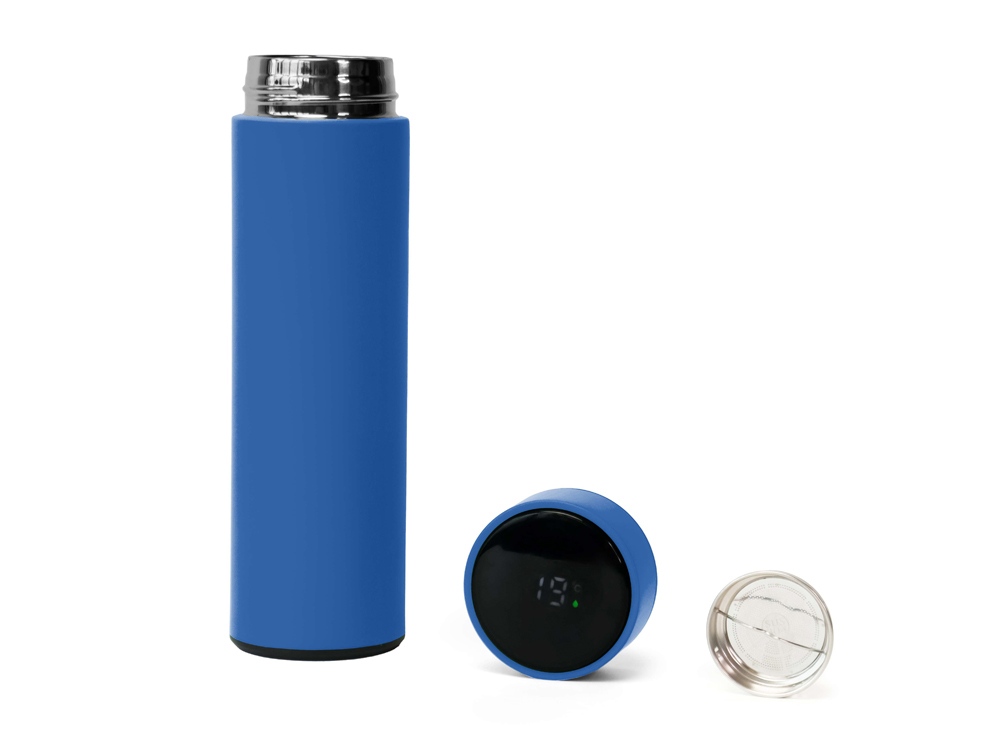 Термос FAMILY MARK LED, soft touch (Синий)-0