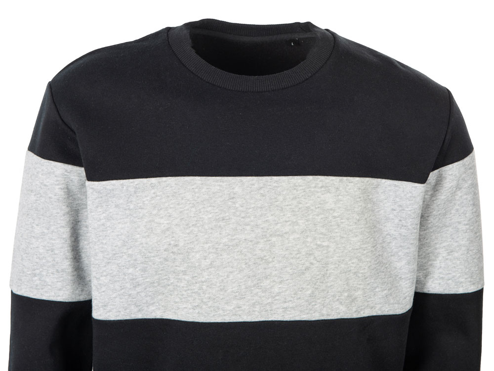 Свитшот блокинг Edinburgh, черный/серый меланж, мужской-7