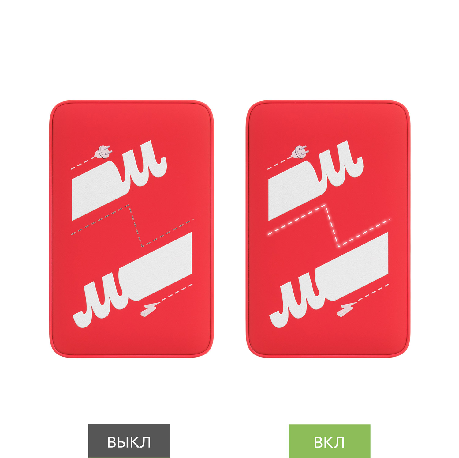 Внешний аккумулятор с подсветкой Ancor 5000 mAh, красный-12