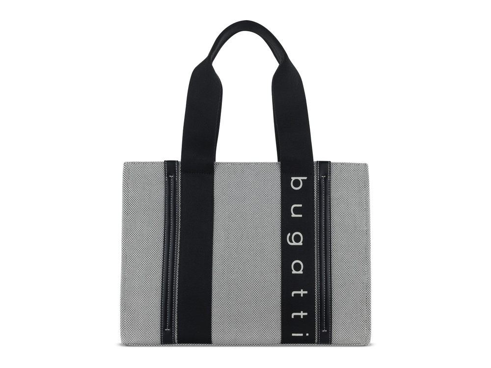 Сумка-тоут женская BUGATTI Ambra, серо-черный цвет, хлопок/полиэстер, 36,5х19х27 см-1