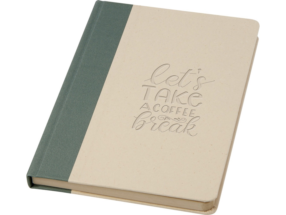 Liliana блокнот формата А5 в твердой обложке из пластика из сахарного тростника - Зеленый яркий-3