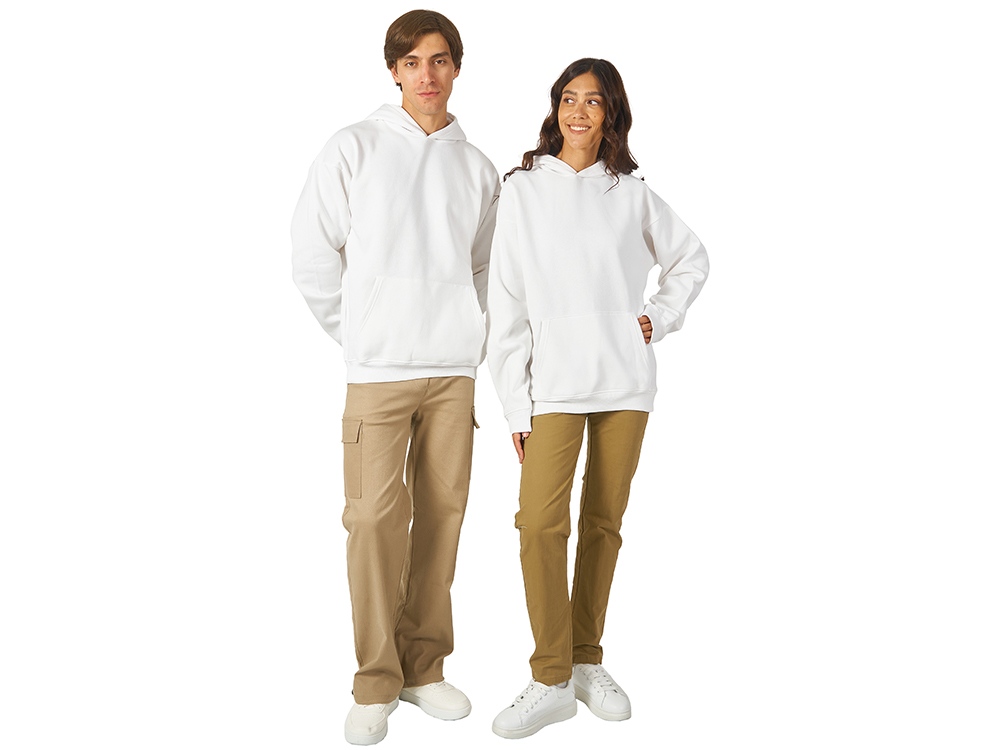 Толстовка с капюшоном оверсайз Berlin унисекс, белый-5