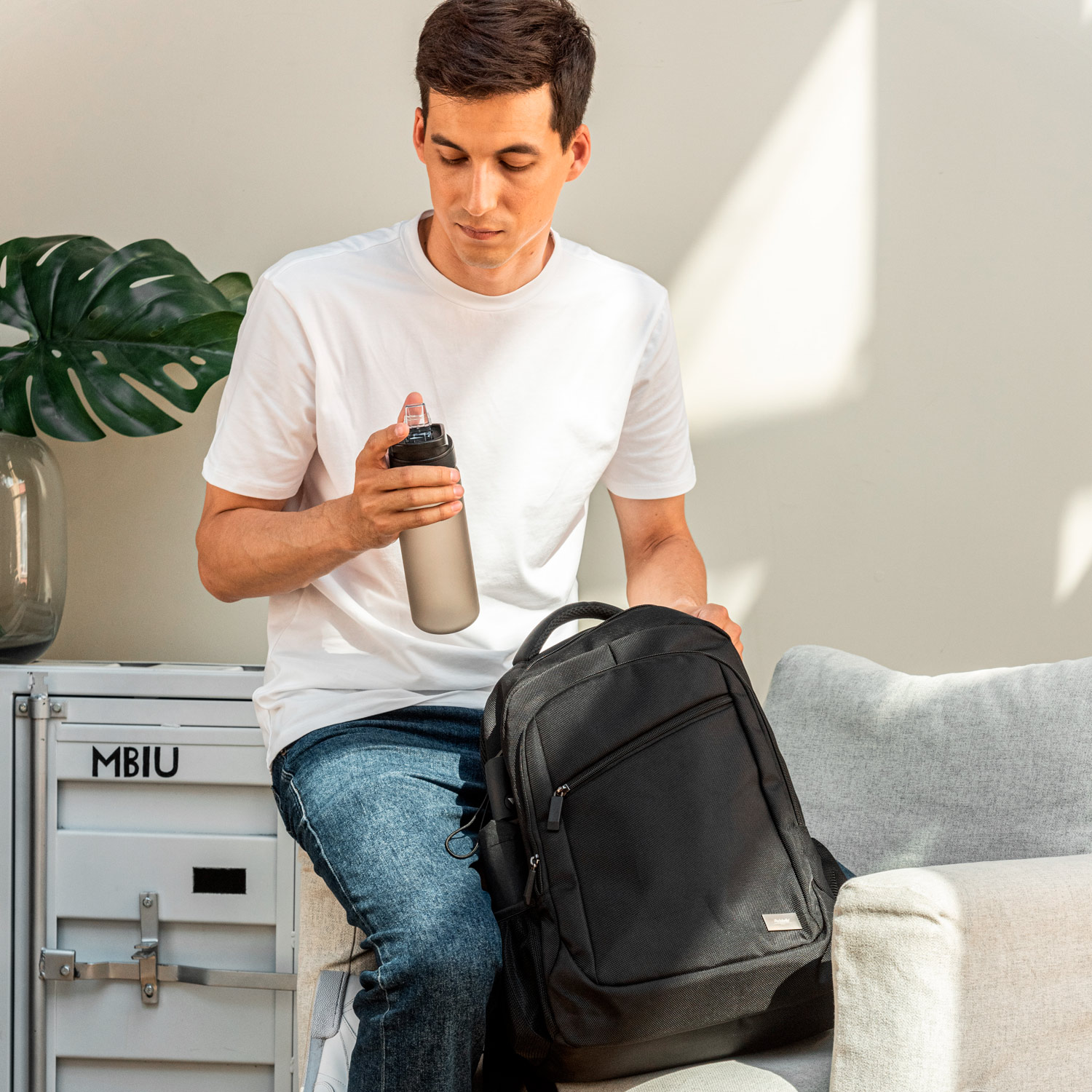 Бутылка для воды Форза (Forza), черная-8