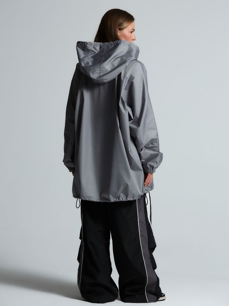 Дождевик-анорак Hard Work, укороченный, серый, единый размер-4