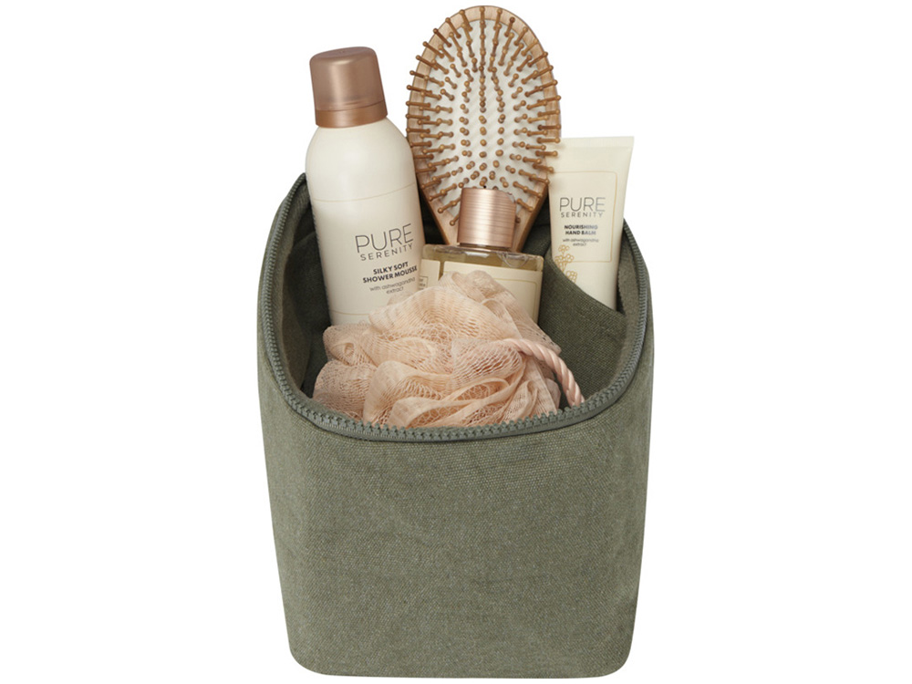 Органайзер для туалетных принадлежностей из переработанного материала Pack 500 г/м² Aware™ - Зеленый-2