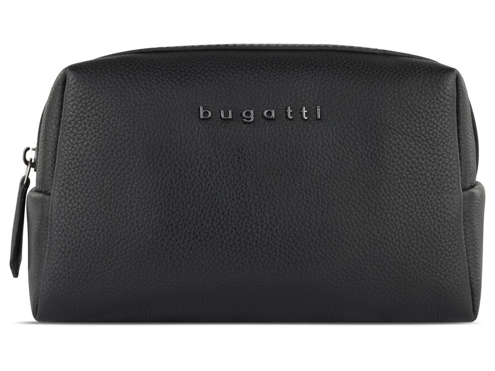 Косметичка BUGATTI БЕЛЛА | BELLA, чёрная, воловья кожа/полиэстер, 19х8,5х11 см-1