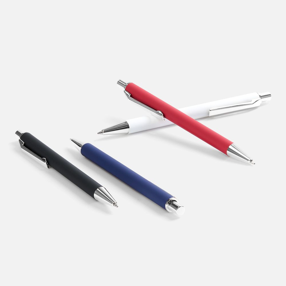Ручка шариковая Lobby Soft Touch Chrome, синяя-2