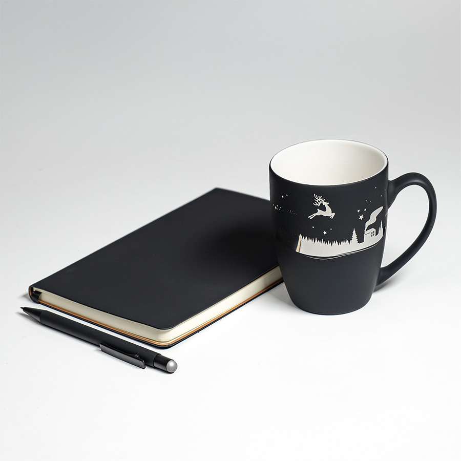 Набор подарочный ARISTOCRATIC: ежедневник, ручка, кружка; черный/серебро, черный, серебристый-2