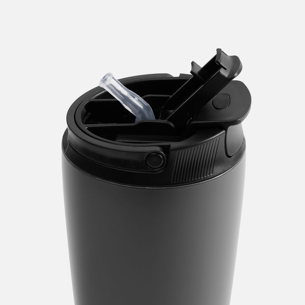 Термостакан с двумя поильниками Duetta, серый-2