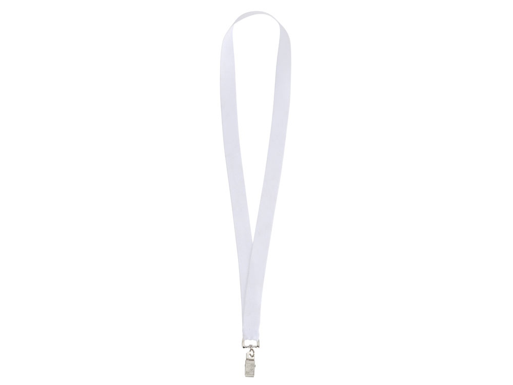 Ланъярд из RPET с клипом, белый-0
