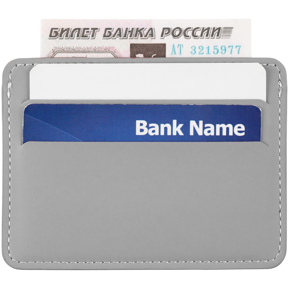 Чехол для карточек Shall Simple, серый-2