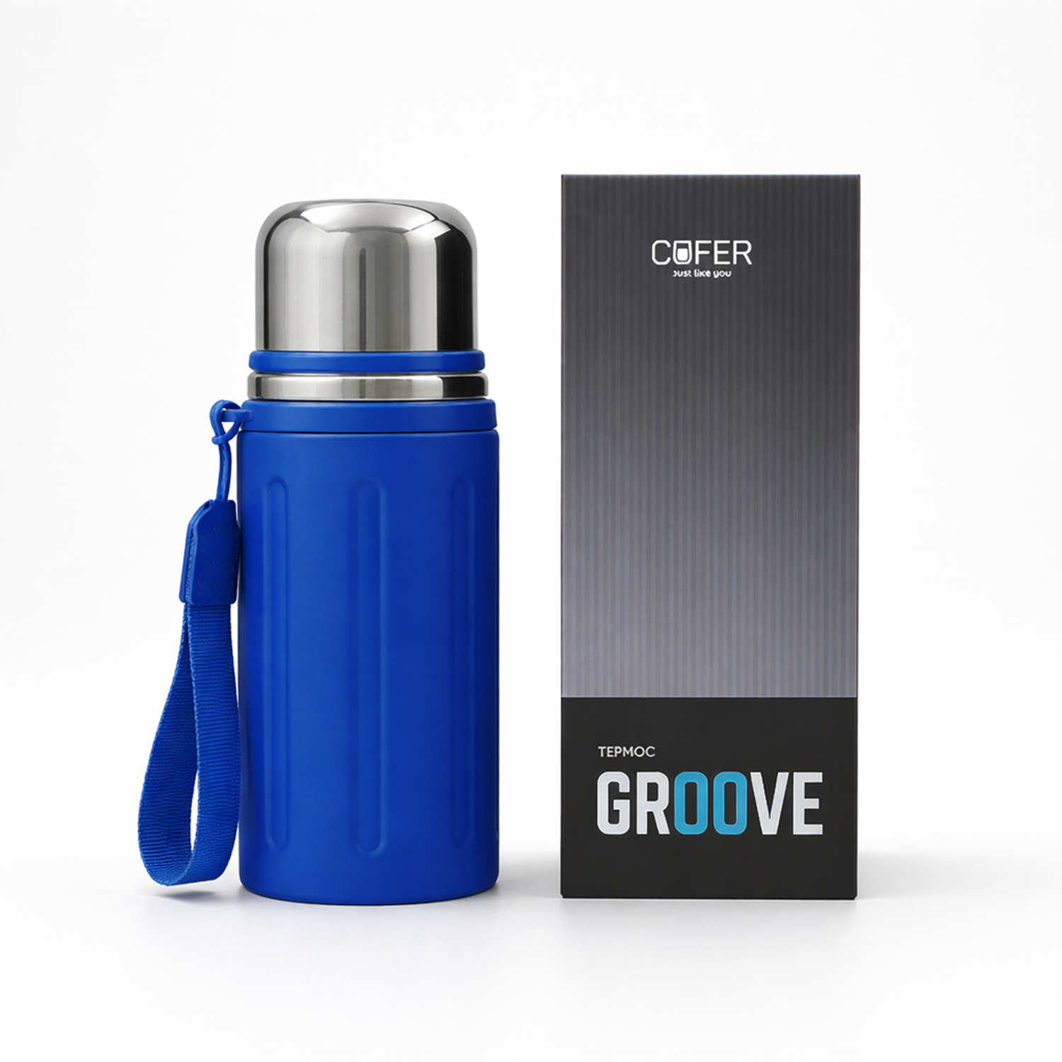 Термос Groove (синий)-4