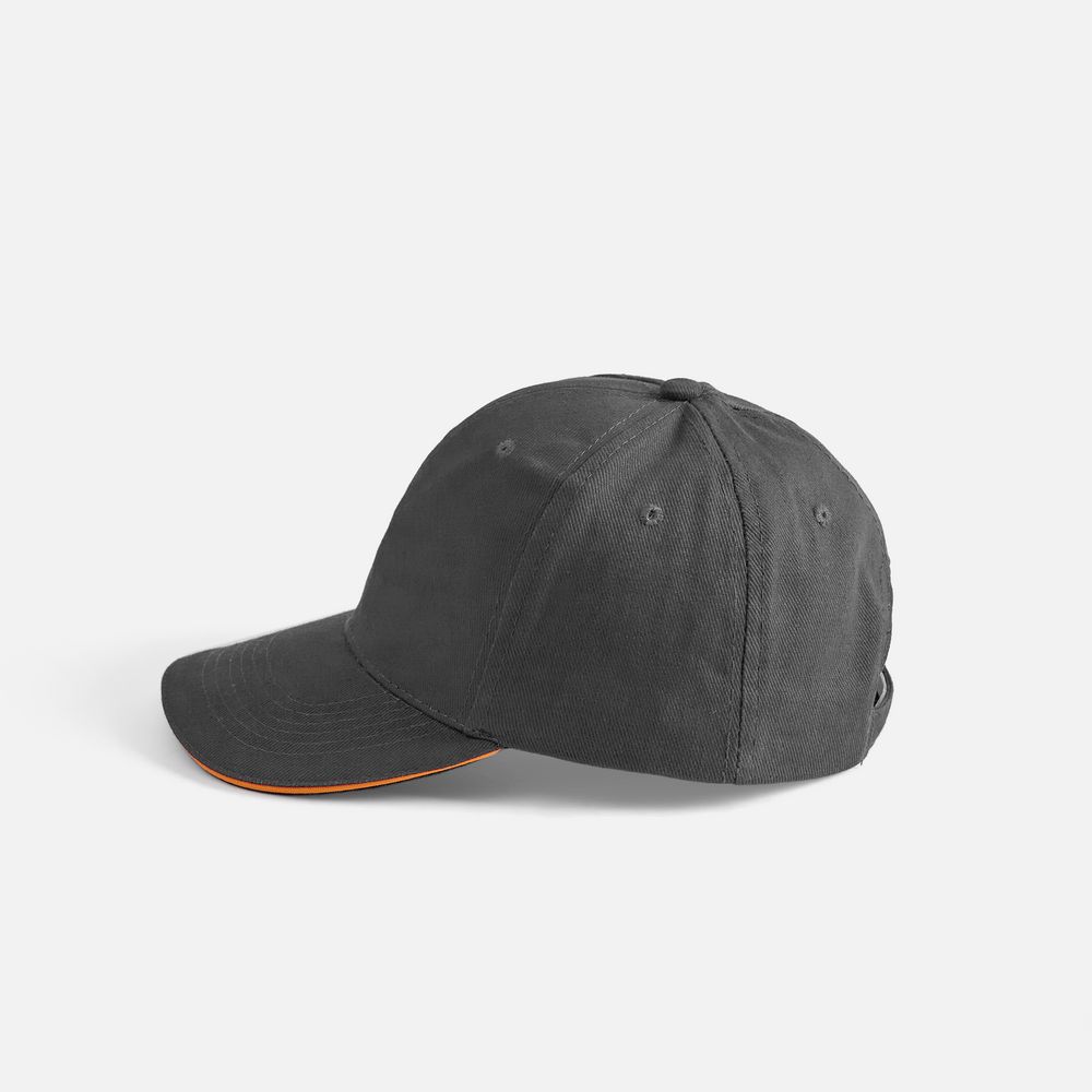 Бейсболка Buffalo, серая с оранжевым-4