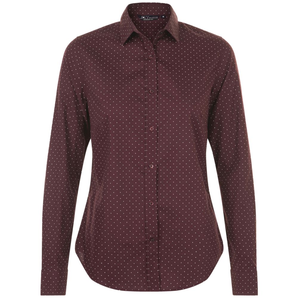 Рубашка женская Becker Women, бордовая с белым-1