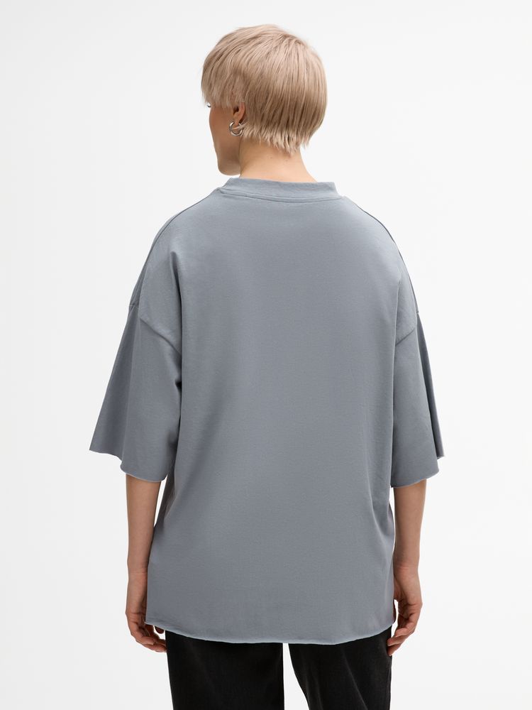 Футболка унисекс оверсайз T1, серая-4