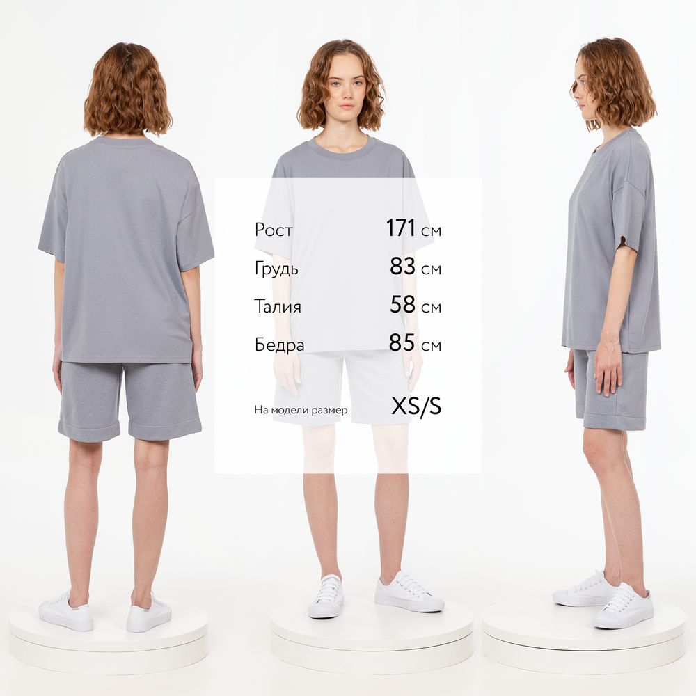 Футболка унисекс оверсайз T3, серая-3