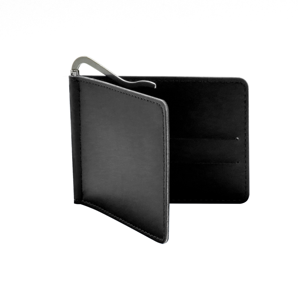 Держатель банковских карт Drogo с металлическим прижимом для купюр, Черный-0