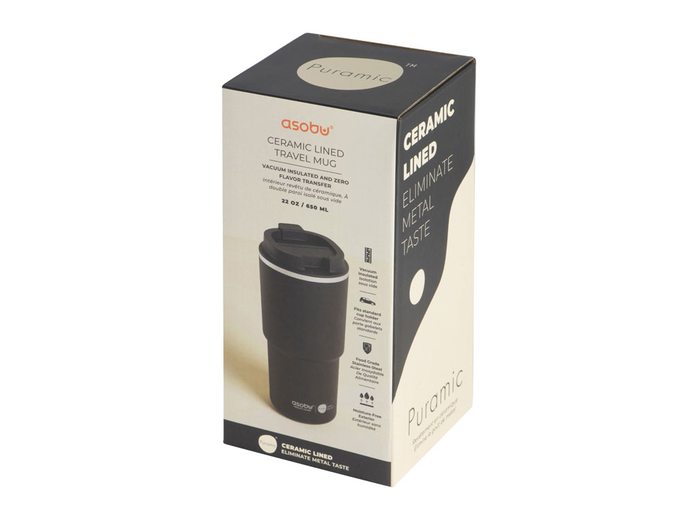 Вакуумная термокружка с  керамическим покрытием Pick-Up, 650 мл, черный-12