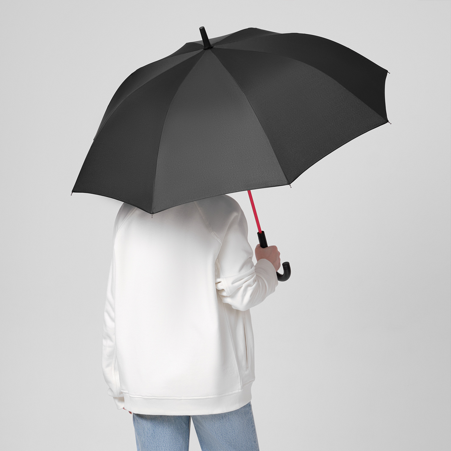 Зонт-трость Quantum, черный/красный-7