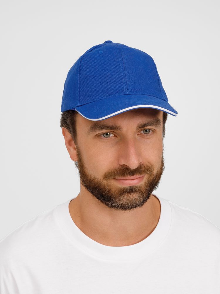 Бейсболка Buffalo, ярко-синяя с белым-4