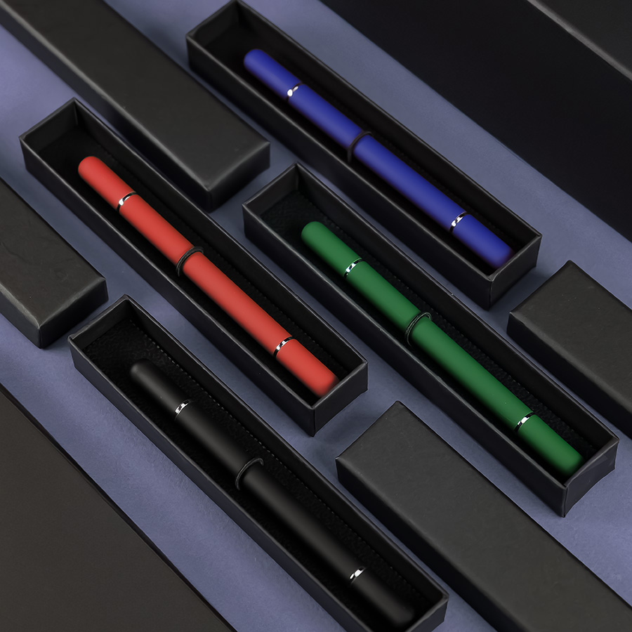 Ручка шариковая + карандаш вечный 2 в 1 soft, зеленый, металл, софт-покрытие, в футляре, темно-зелёный-6