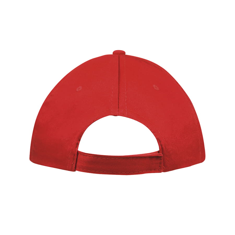 Бейсболка SUNNY, 5 клиньев, застежка на липучке, красный-3