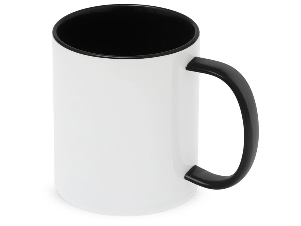Керамическая кружка со стеклянной ручкой для сублимации Charm, черный-0