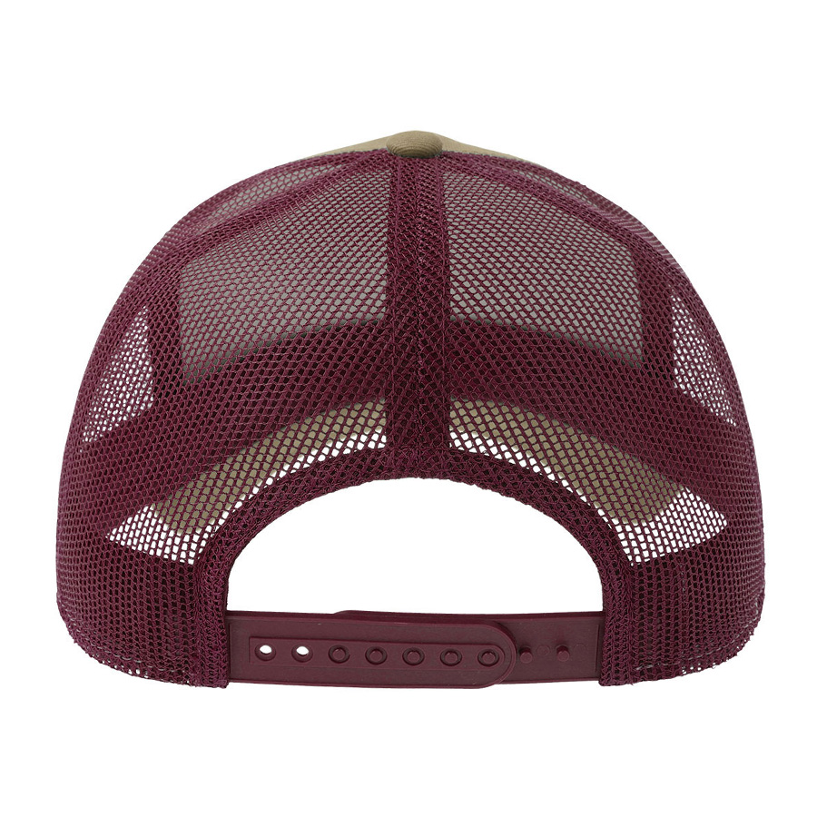 Бейсболка RAPPER COTTON-S, 5 клиньев, пластиковая застёжка, хаки, бордовый-1