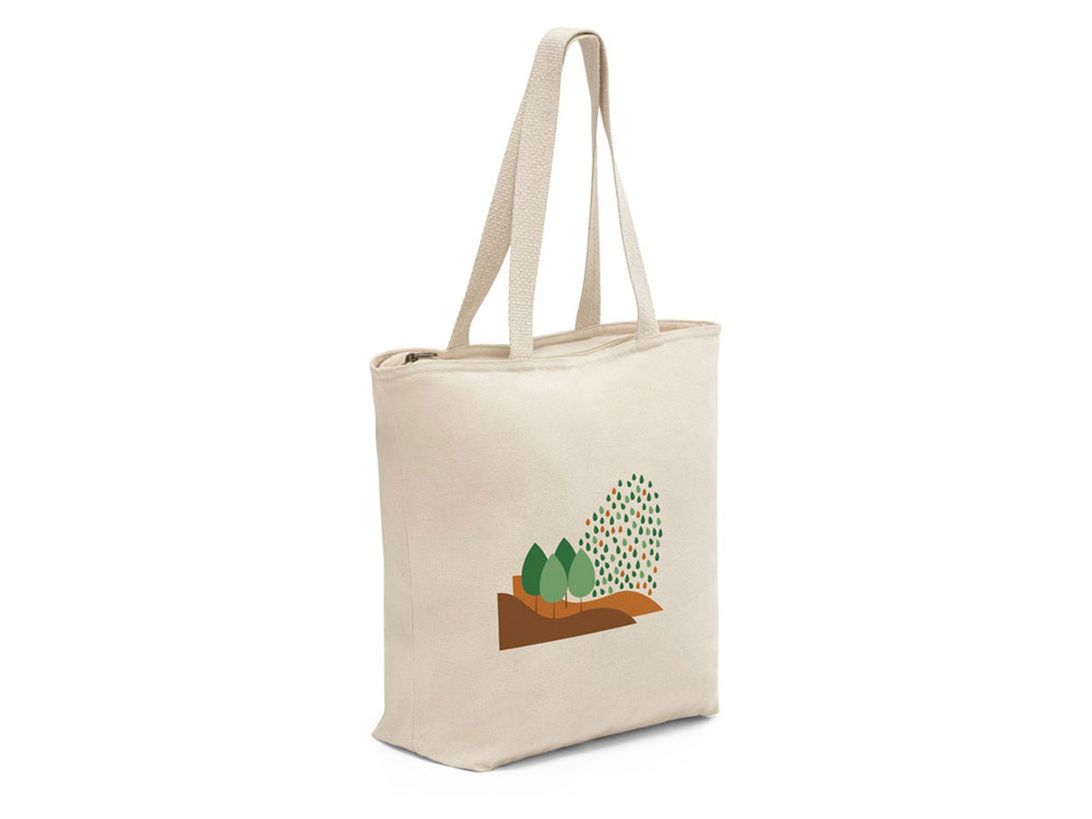 HACKNEY. Сумка из 100% хлопка на застежке, Натуральный светлый-5