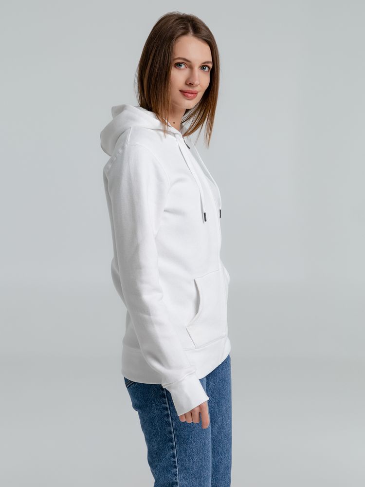 Толстовка на молнии с капюшоном унисекс King, белая-4