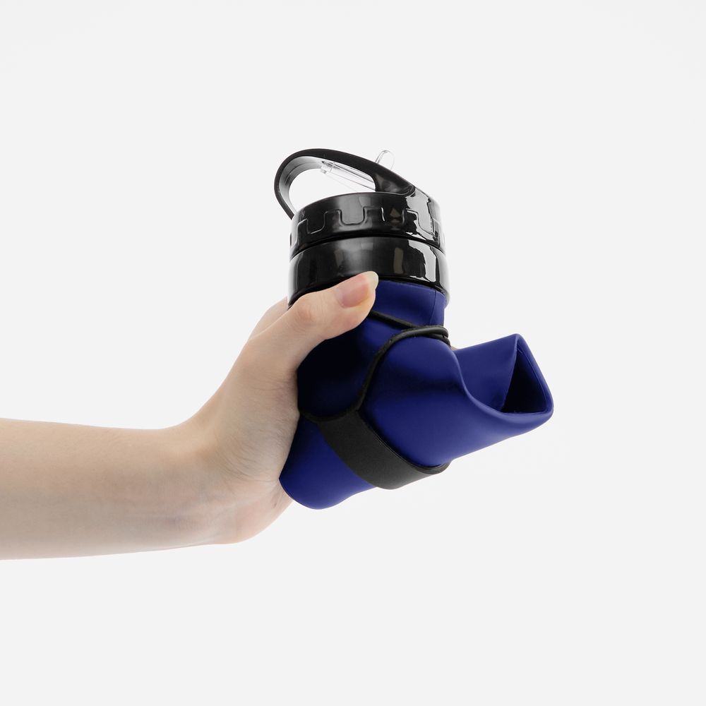 Складная бутылка для воды Langfossen, синяя-3