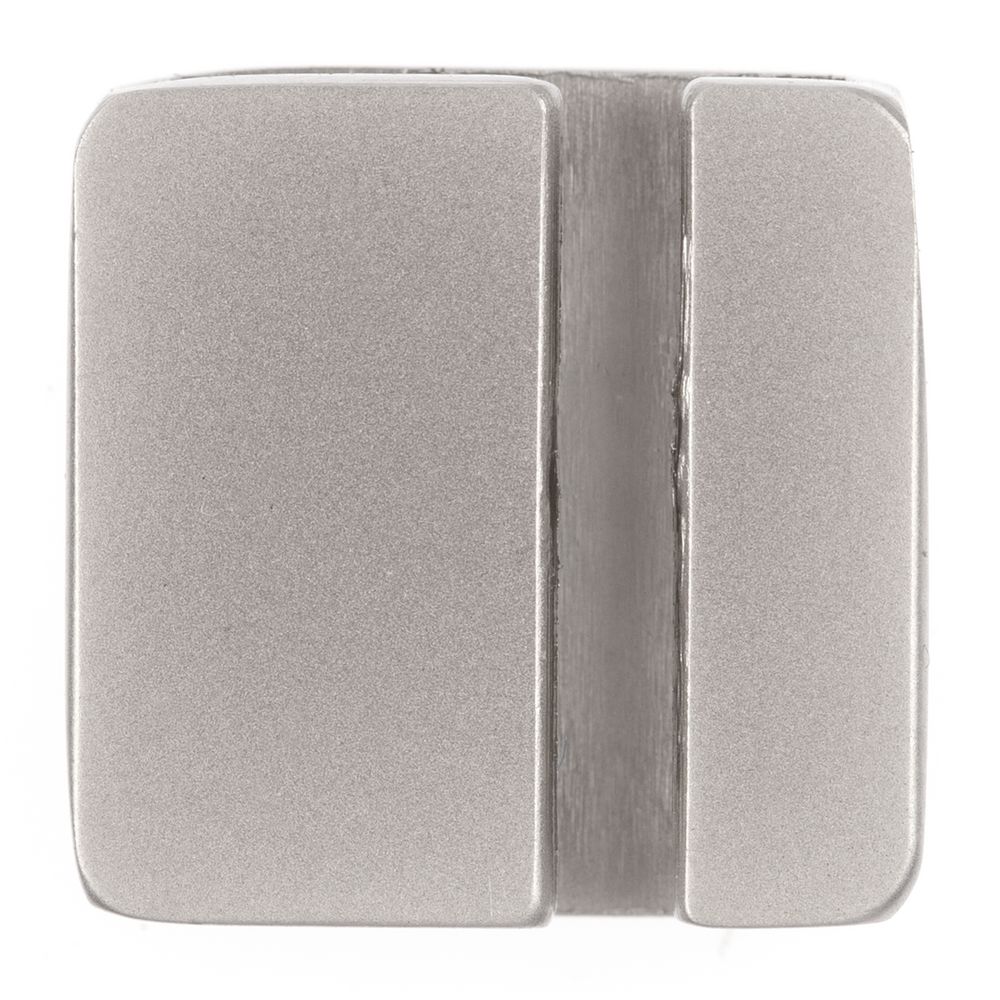 Квадратный шильдик на резинку Epoxi, матовый серебристый-2