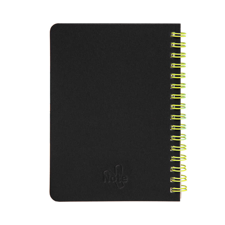 Блокнот на двойной пружине HELIX MINI, 105 х 150  мм, черный с желтым, блок в клеткуБлокнот HELIX MINI, черный, желтый-2