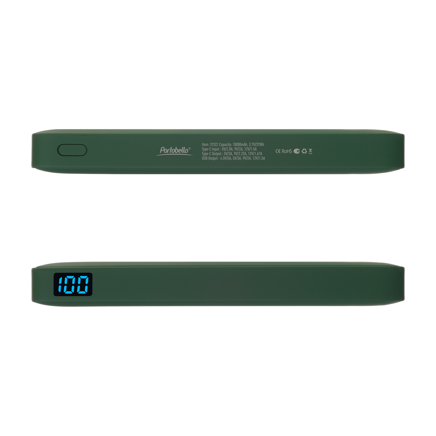 Внешний аккумулятор с подсветкой Анкор Плюс PD (Ancor PD Plus) 10000 mAh, зеленый-4