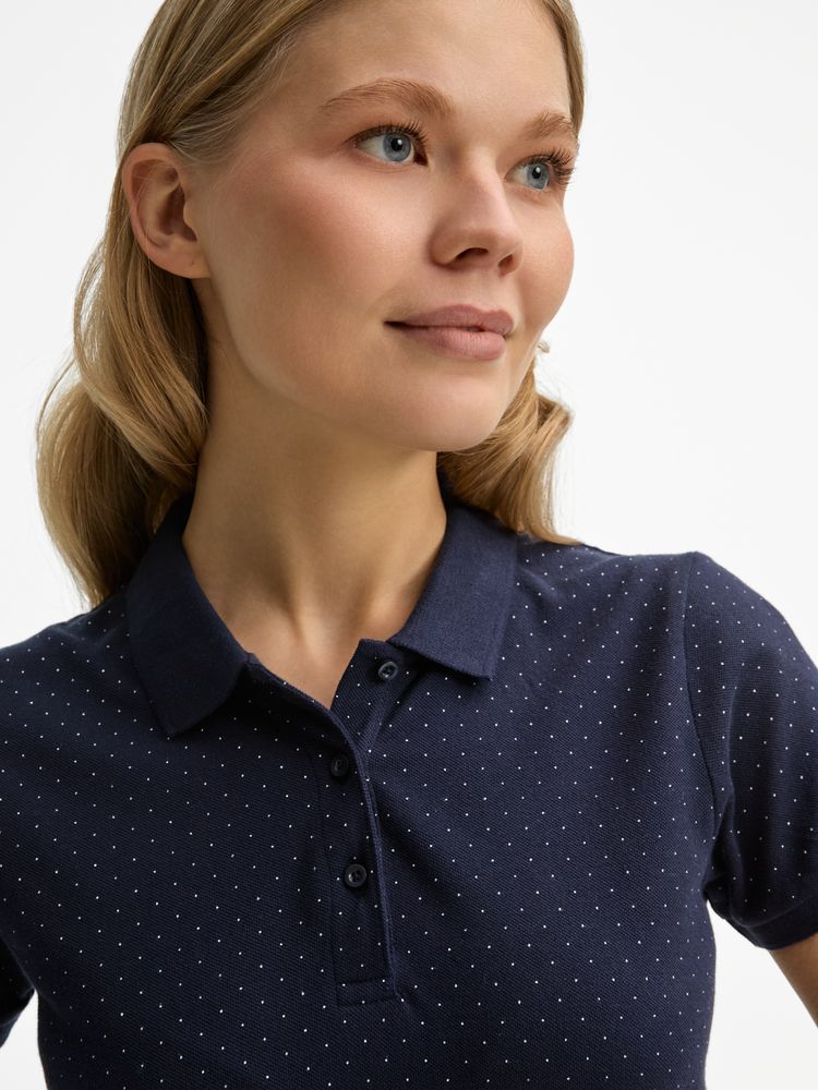 Рубашка поло женская Brandy Women, темно-синяя с белым-4