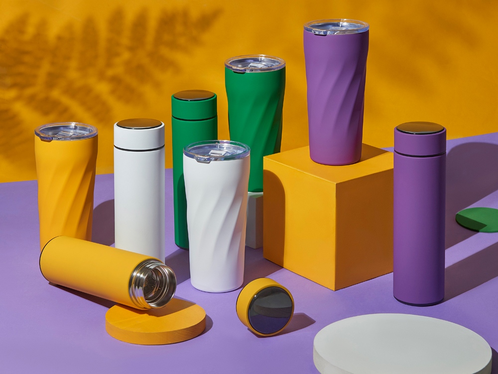 Подарочный набор FAMILY с термосом и термокружкой, синий-2