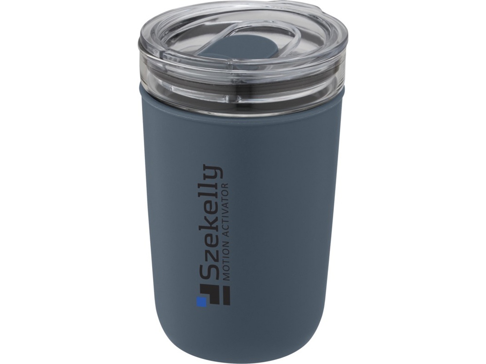 Bello, стеклянная кружка объемом 420 мл с внешней стенкой из переработанного пластика, синий-5