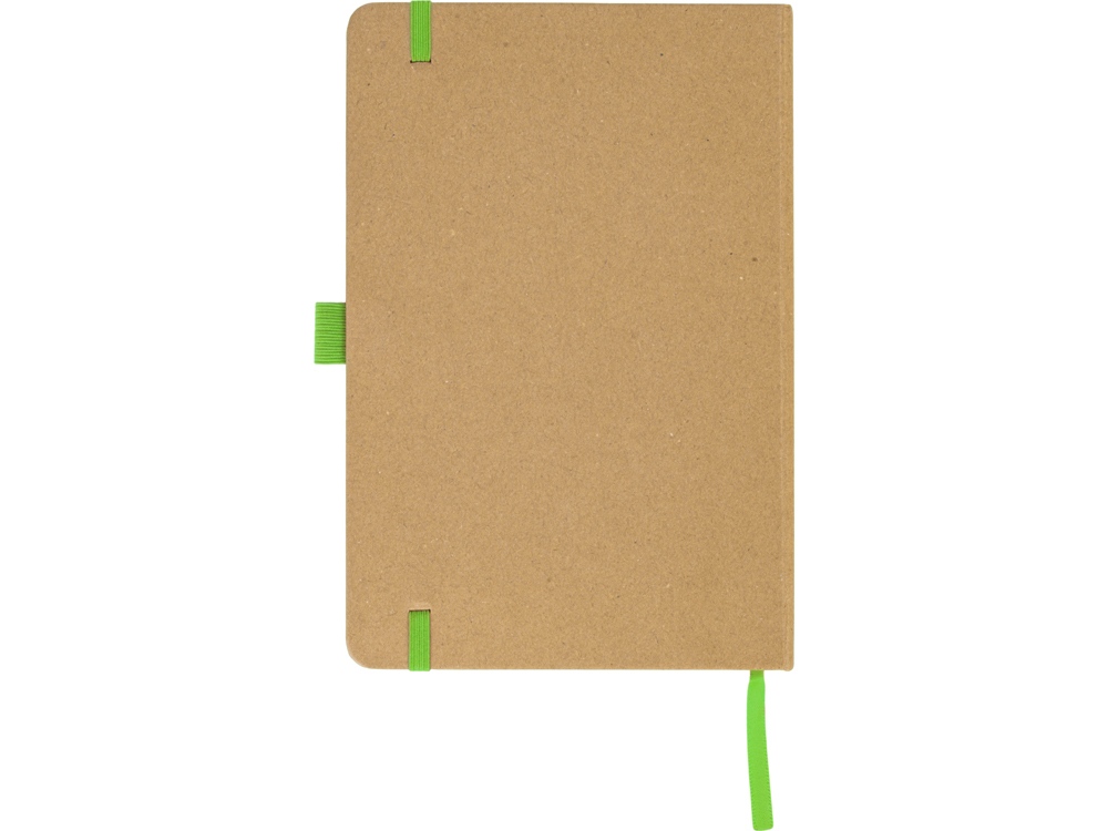 Блокнот A5 Sevilia Color, твердая обложка из крафта, 80 листов, цветной срез и форзац, натуральный/зеленое яблоко-4