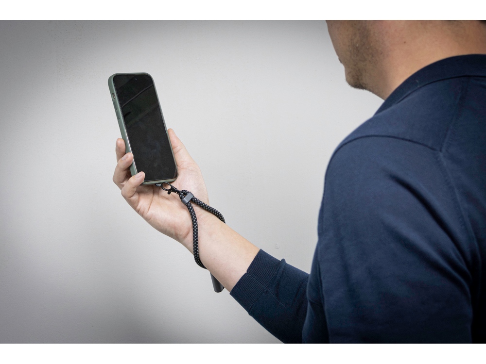 Ремешок-держатель для телефона с зарядным кабелем USB-C - USB-C Lany Wristband Charge Eco, серый-20