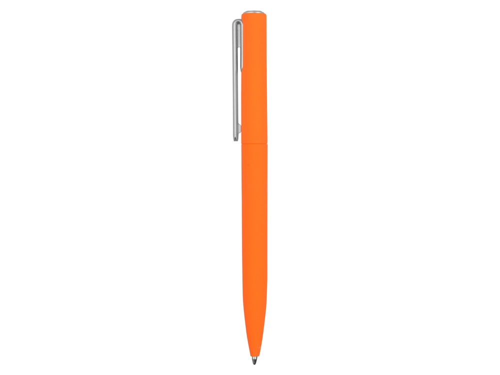 Ручка шариковая пластиковая Bon с покрытием soft touch, оранжевый-2